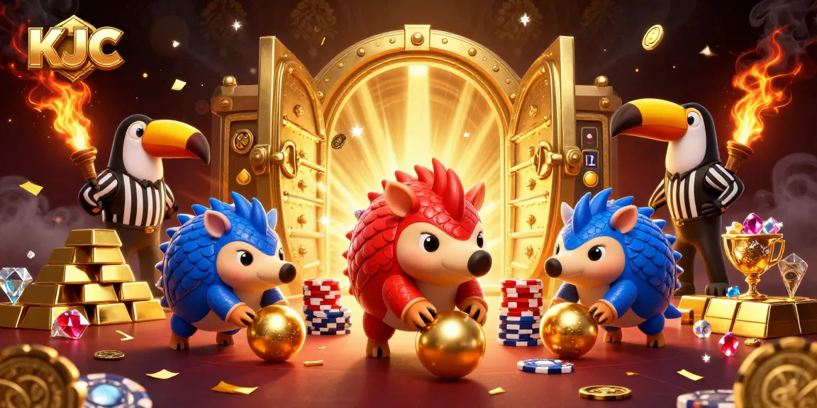 Experience thrilling gameplay and adventure at KJC, with vibrant pangolins rolling into golden balls.
