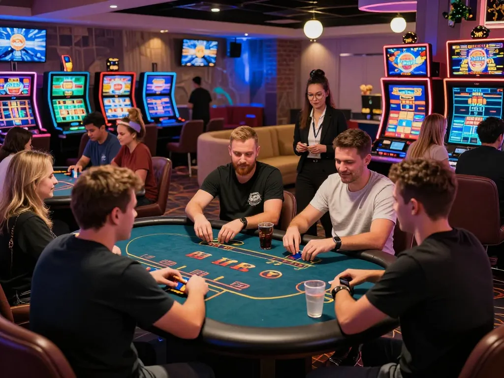 Engaging gambling experience at 789P gaming lounge with players enjoying diverse games.