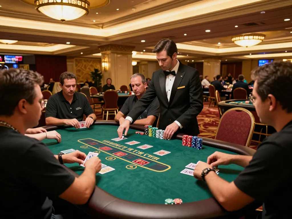 Engaging ONE88 blackjack game scene with excited players and professional dealer