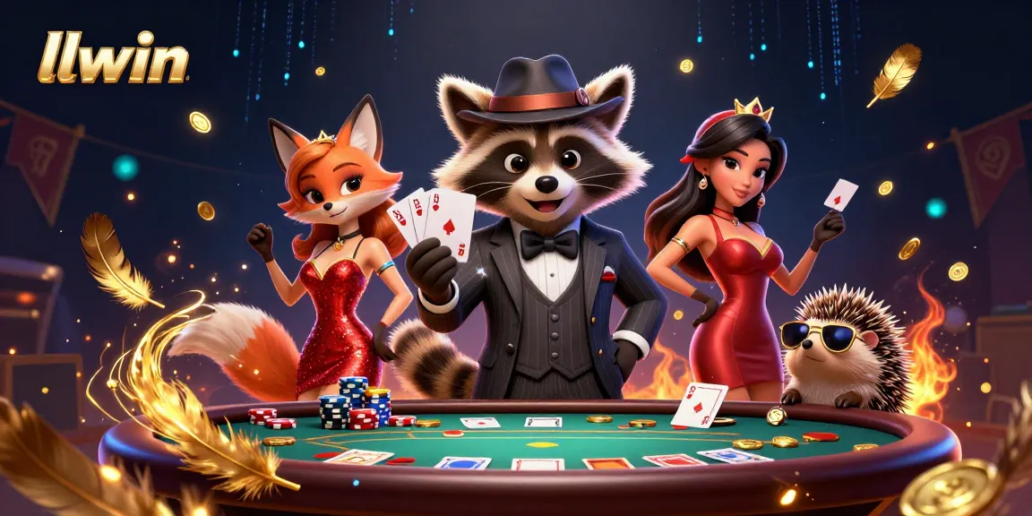 Experience llwin's thrilling poker atmosphere with charming characters and vibrant elements.