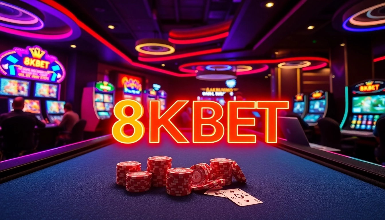 Experience the excitement of 8KBET with vibrant casino visuals and thrilling betting action.