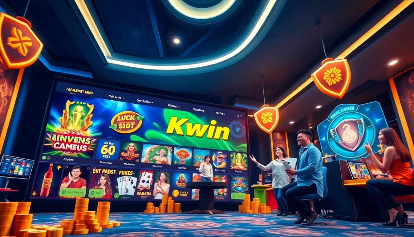 Kwin's modern online gaming platform showcasing vibrant casino games and live dealer experiences.