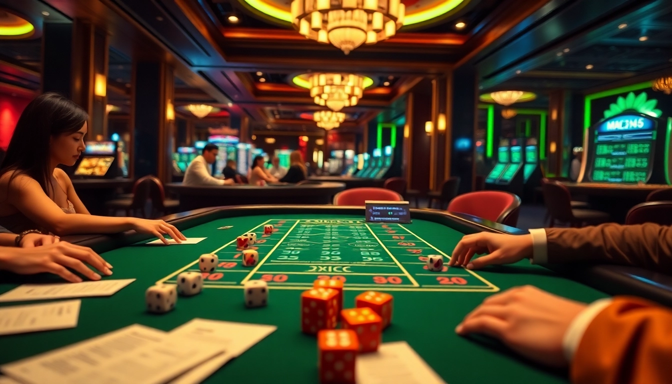 Engaging Tài xỉu MD5 gameplay scene in a vibrant casino atmosphere.
