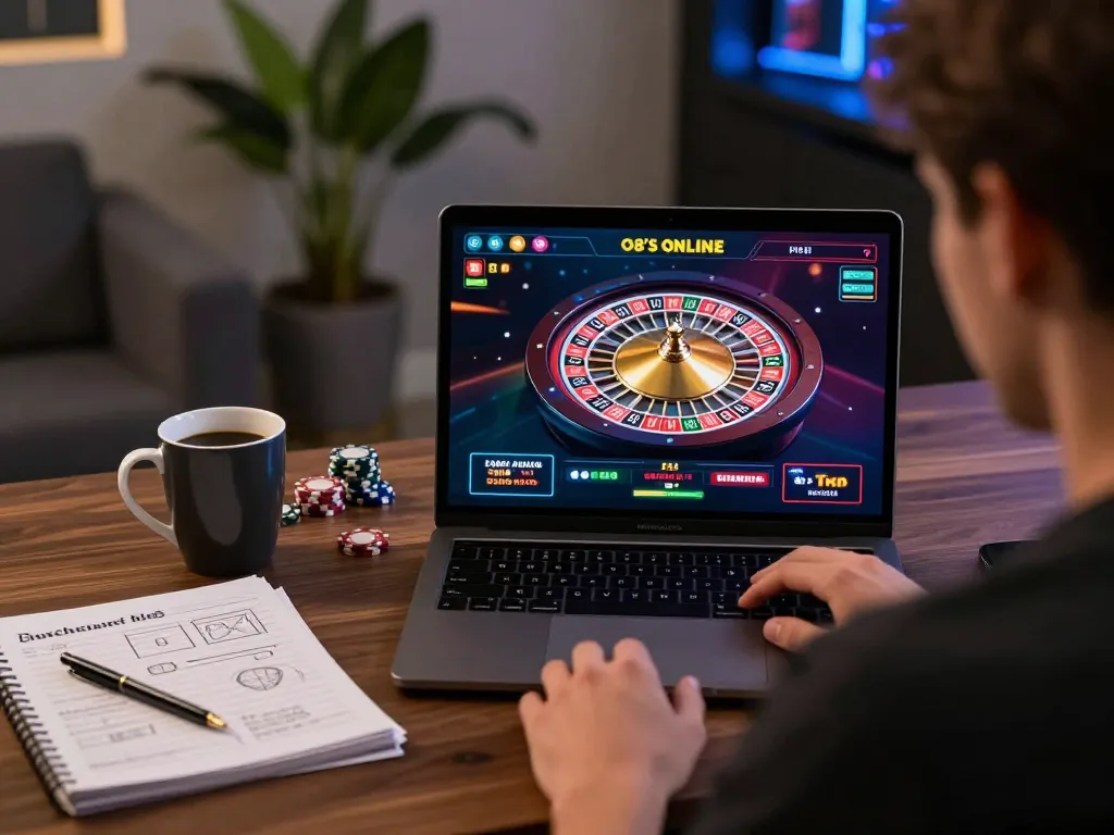 O8 player engaged in online roulette from home, showcasing dynamic gameplay experience.