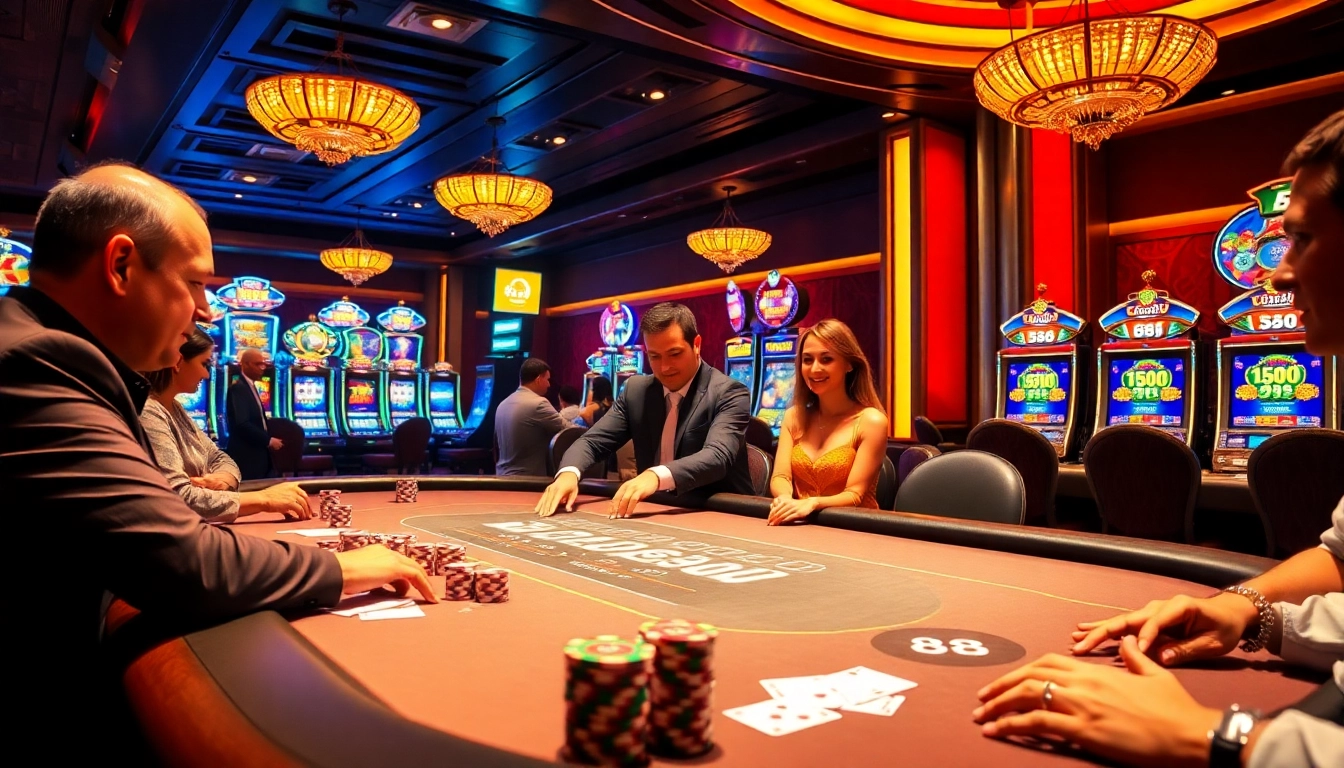 Experience the thrill of playing at the EE 88 casino table with chips and cards.
