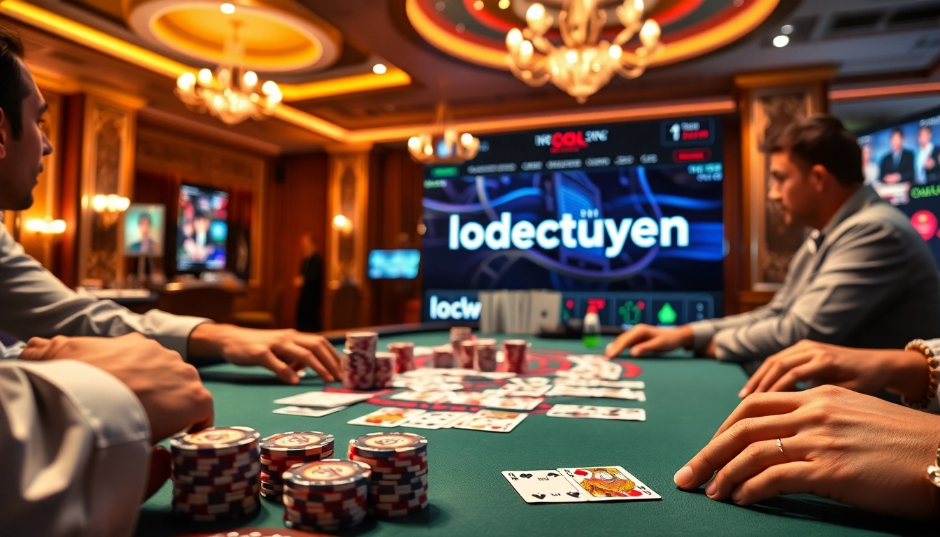 Experience thrilling gameplay at lodetructuyen, where gamblers engage strategically at the poker table.