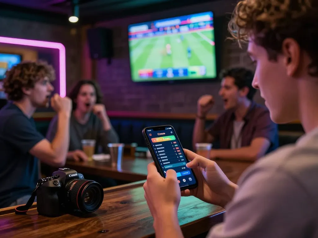 Engaged sports better using betting app on smartphone at keonhacai5, analyzing odds and enjoying the game