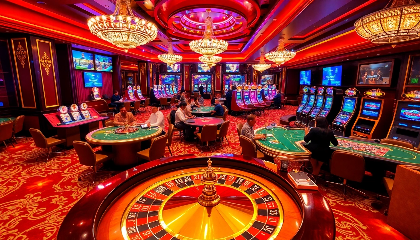Experience the excitement of gambling at 88vv with luxurious tables and vibrant slot machines.