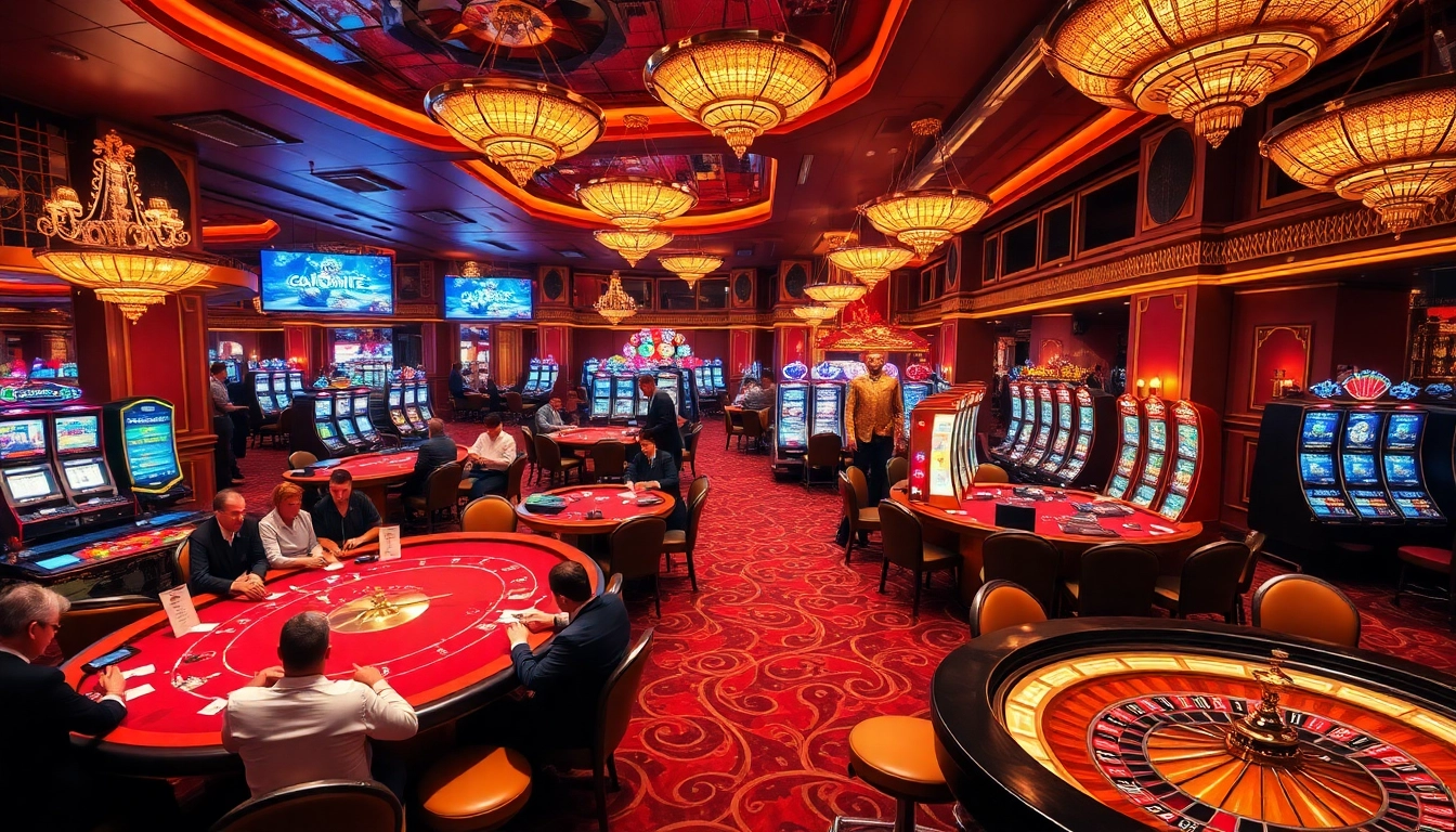 Players enjoying exciting games at https://xn88.law/ casino, showcasing thrilling bets and lavish atmosphere.