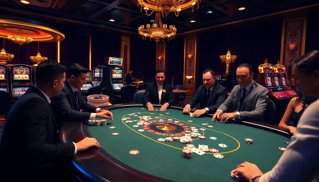 Experience a high-stakes poker game at KKWIN, showcasing luxury casino elements.