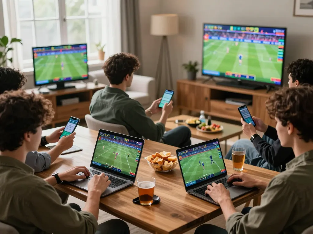 Enjoying sports betting at home with friends while using lv88 app