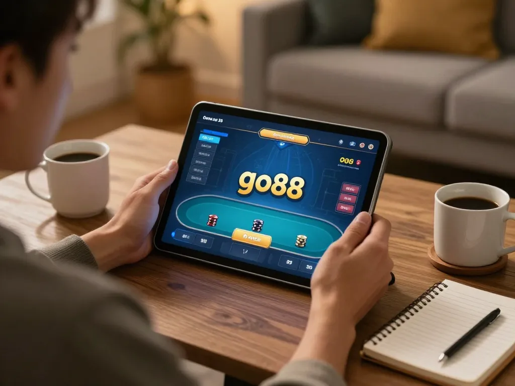 Engaging in responsible gaming on go88 while enjoying a cozy at-home poker session.