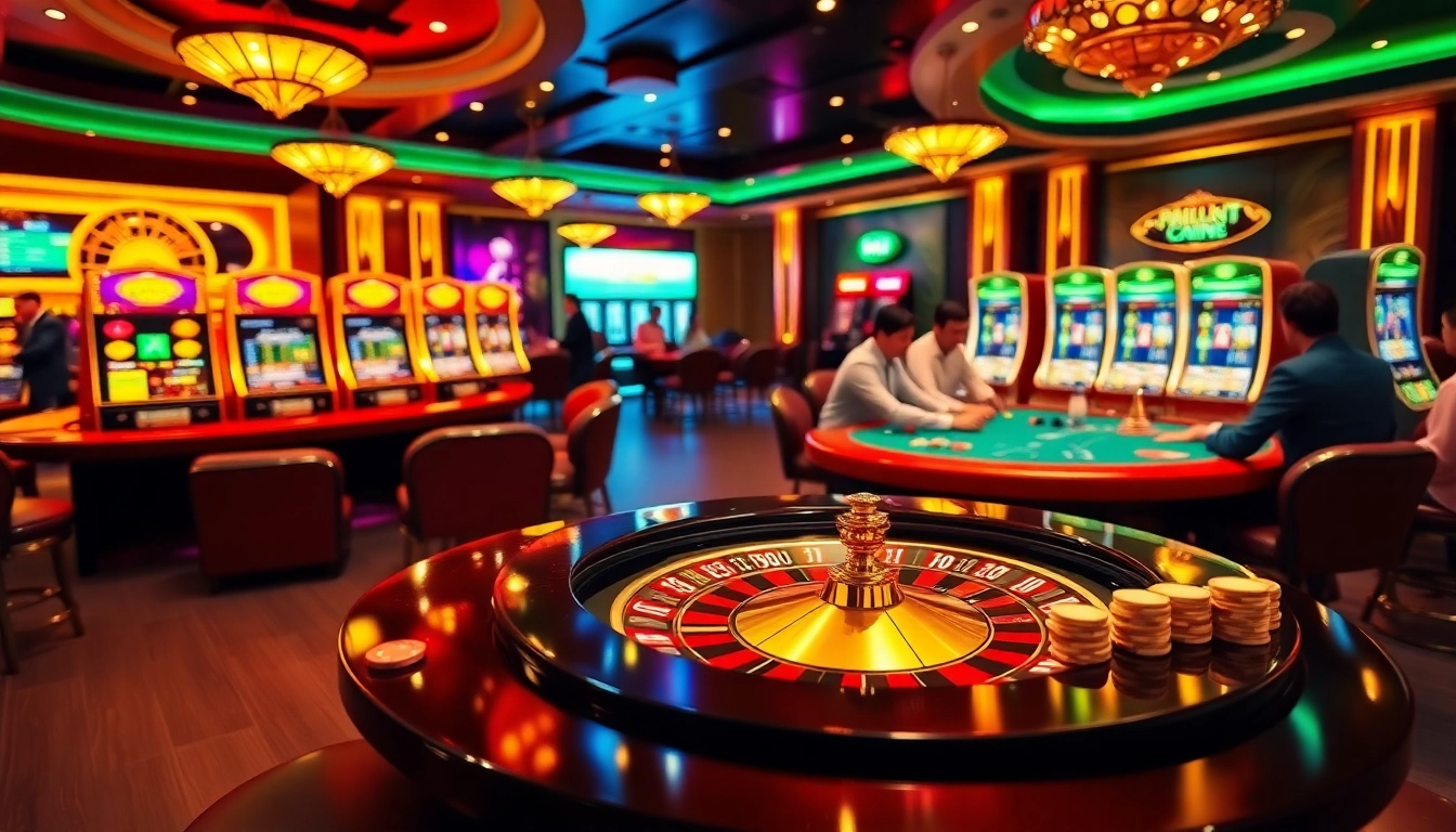 Experience the thrill of Nhà cái S8 with a vibrant casino scene featuring roulette and poker games.
