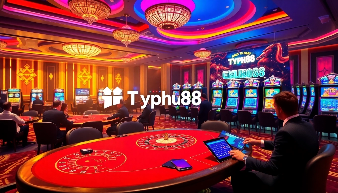 Experience the thrilling Typhu88 casino atmosphere with vibrant games and engaging players.