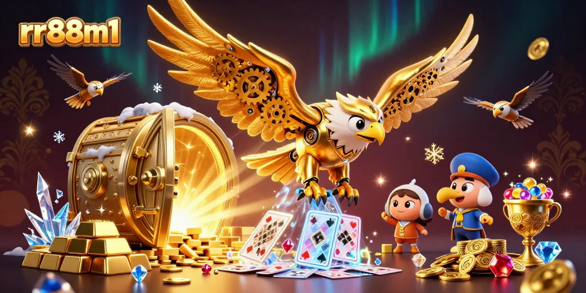Experience the thrill of gaming with rr88m1's jackpot dreams amid treasures cascading in this vibrant casino scene.
