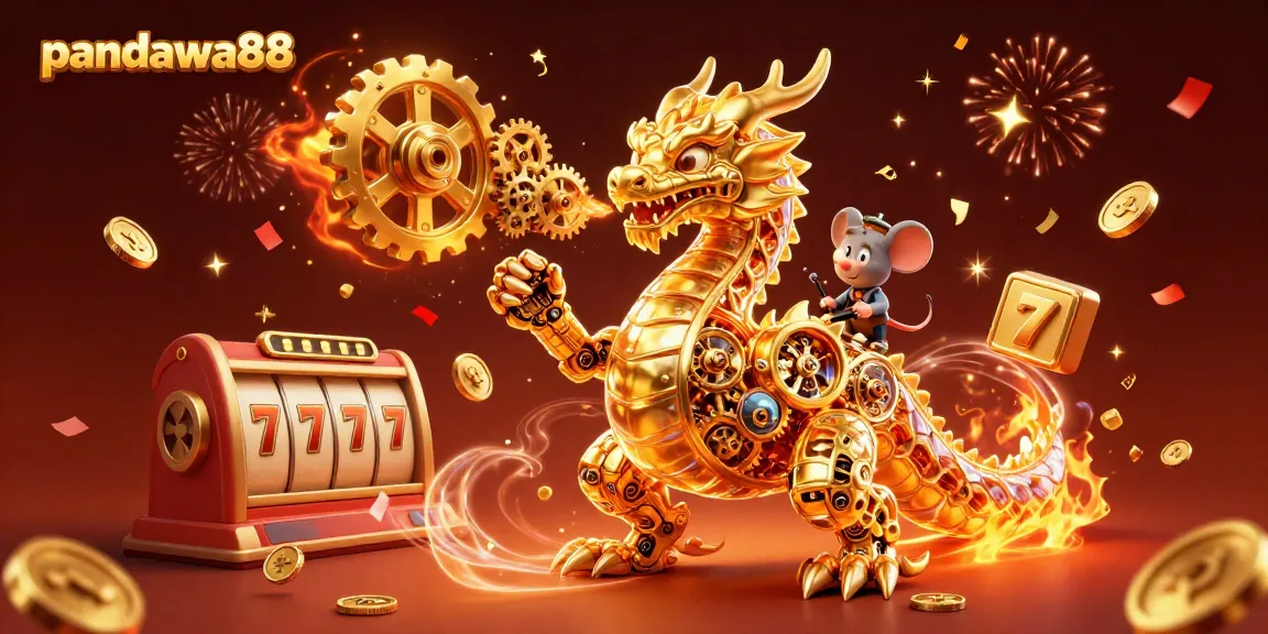 Engage with pandawa88 as you spin the reels in a vibrant 3D casino scene filled with jackpots and gold.