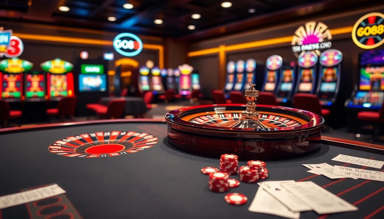 Experience thrilling gameplay at go88 with vibrant casino tables and slot machines.