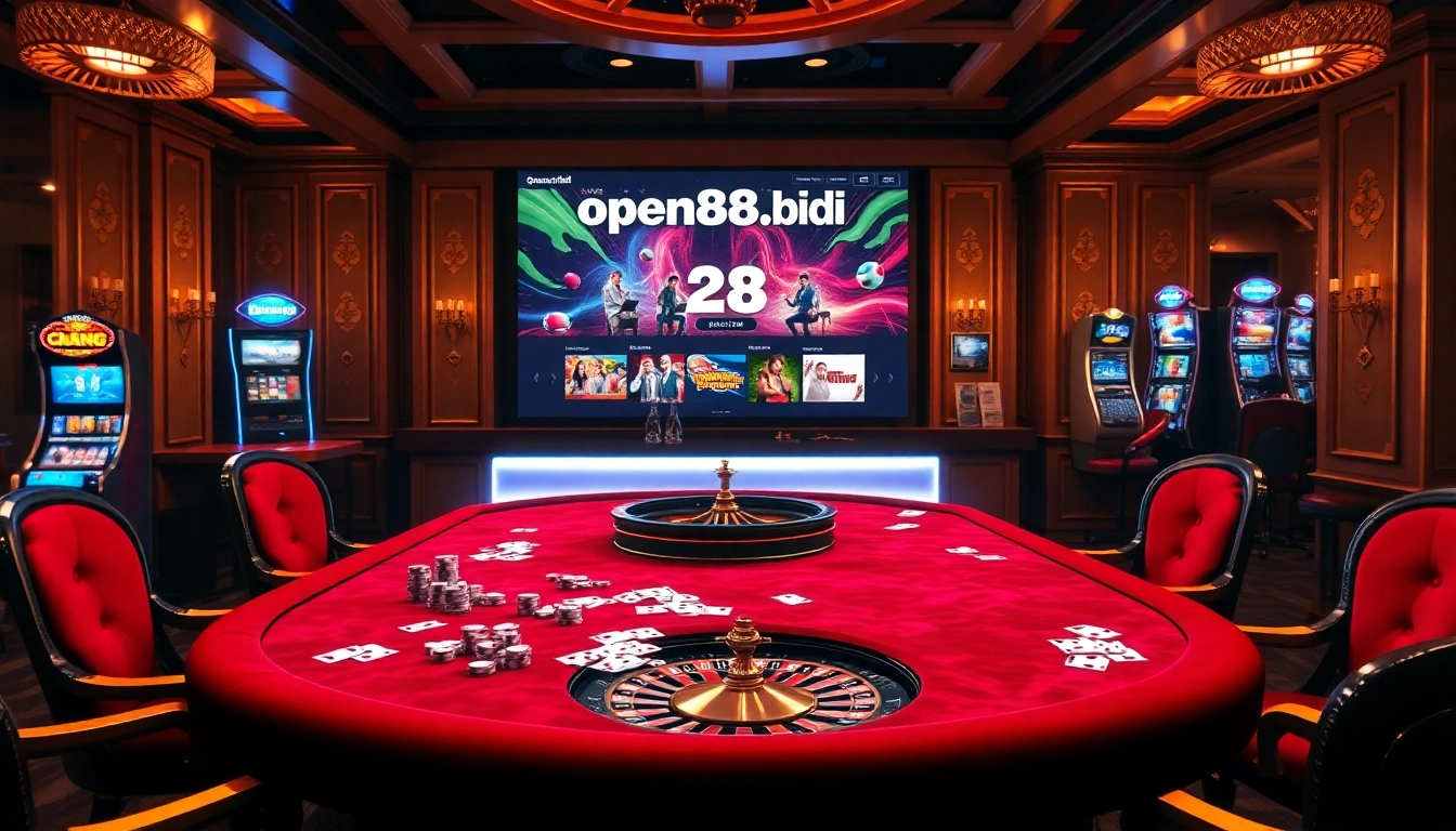 Experience elite gaming action at https://open88.bid/ with vibrant casino tables and thrilling betting scenes.