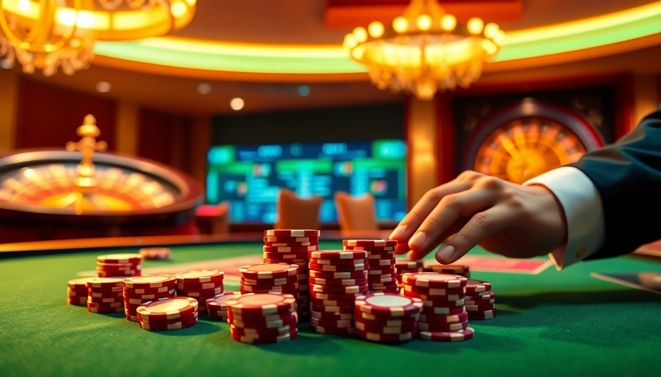 Experience high-stakes gambling action with insights from https://keonhacai.claims/ during an elegant poker game.