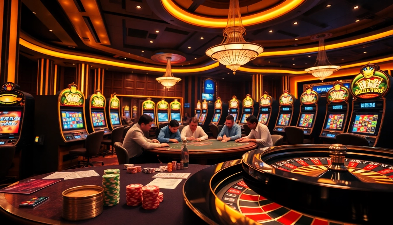 Experience high-stakes gaming at hello88 with vibrant casino tables and poker chips in play.