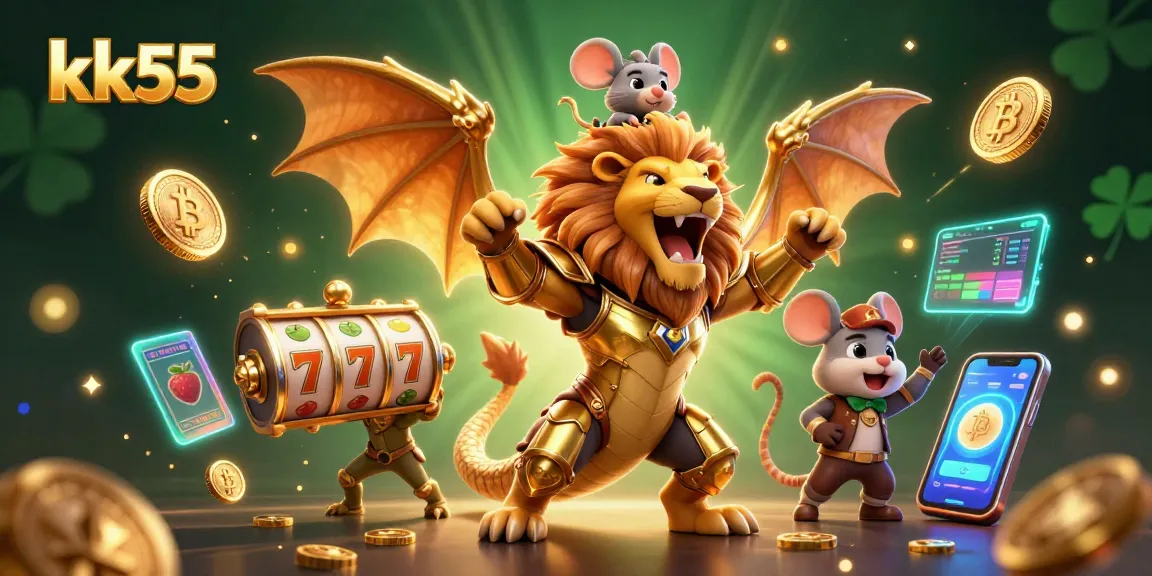 Engage with the thrilling adventures at kk55 through an enchanting golden chimera and vibrant slot game elements.