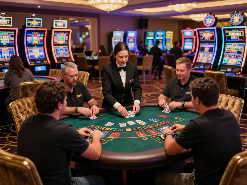 Players enjoying live blackjack at a 9bet casino, showcasing excitement and strategy in action