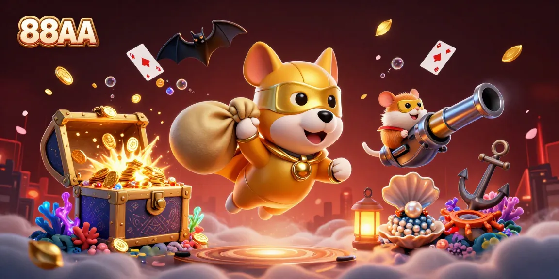 88AA heroes showcasing winning strategies with gold coins and poker chips in action