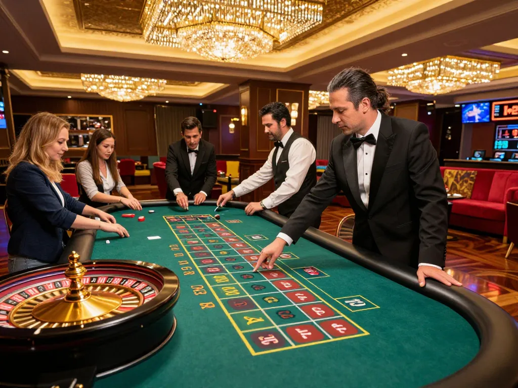 3Win players enjoying an exciting roulette game with vibrant atmosphere and elegant decor.