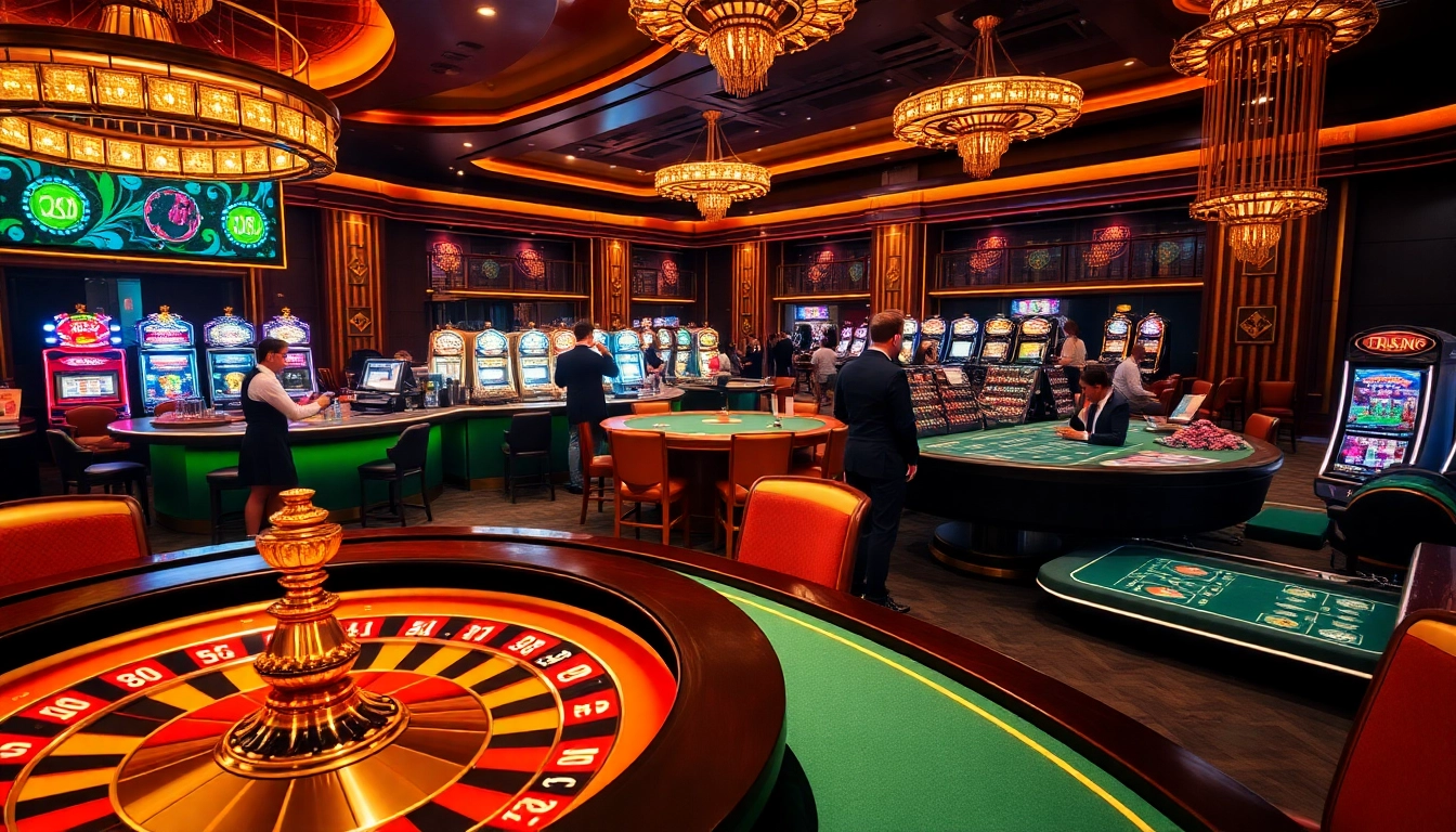 Experience high-stakes gambling at HZ88 with vibrant casino tables and luxury ambiance.