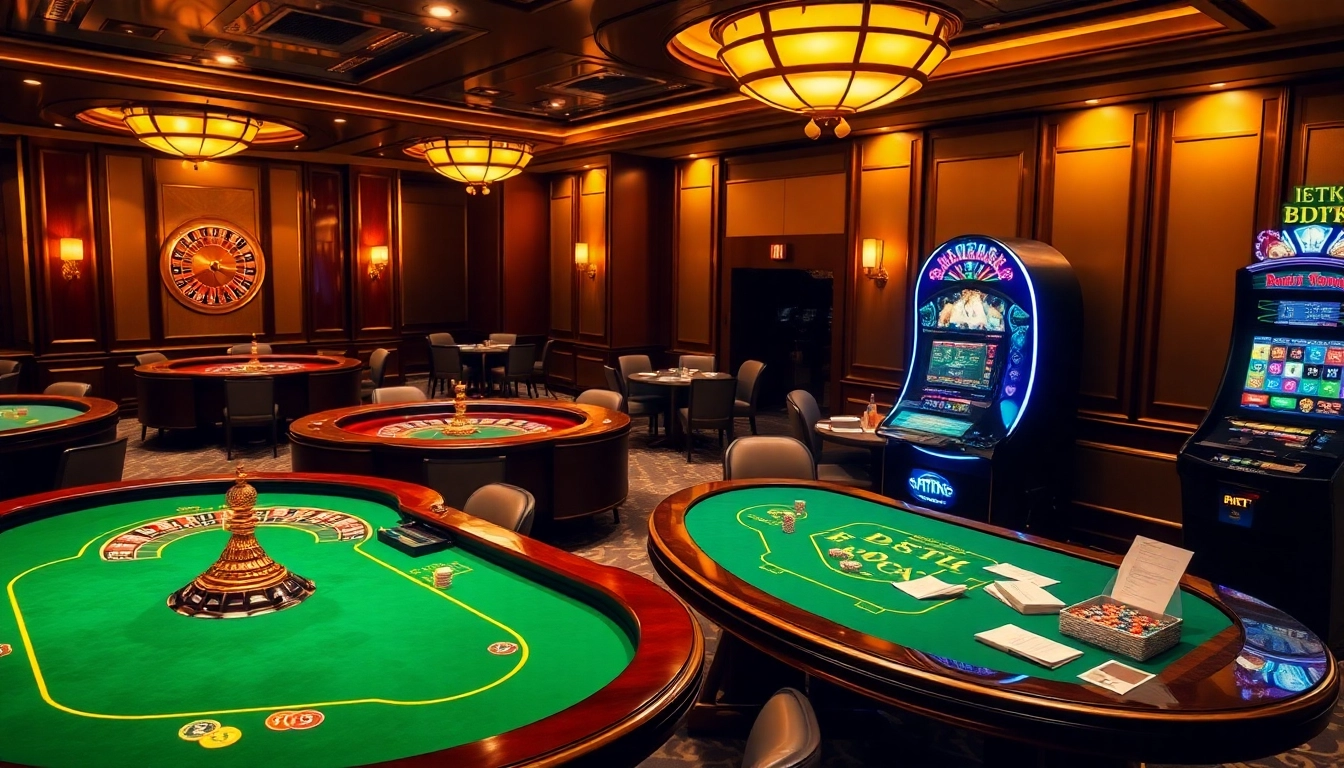 Engaging gambling scene featuring BDTK1 betting tables with elegant decor and casino excitement.