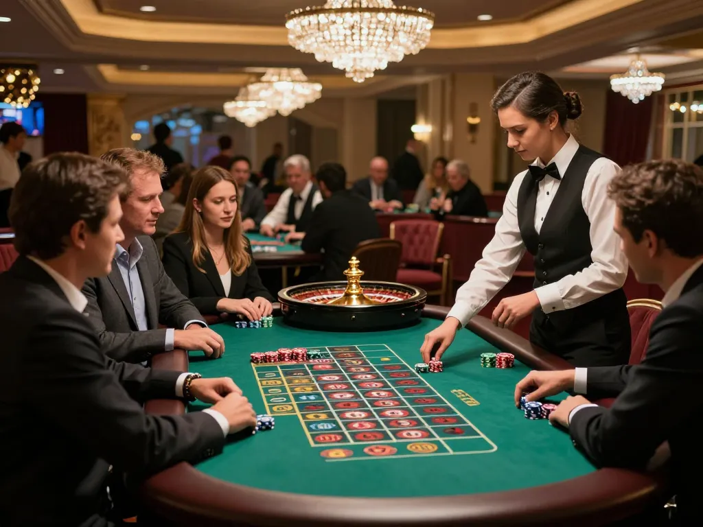 Engaging roulette action at TG88 casino, players excitedly betting on a colorful spinning wheel