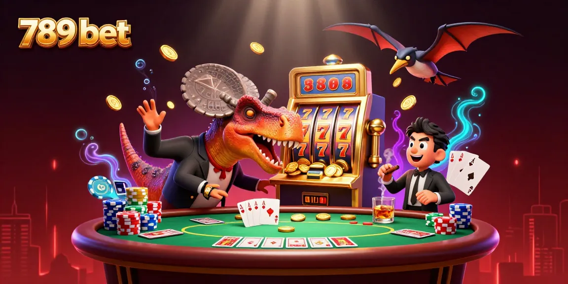 Experience thrilling wins with 789 bet as a pachycephalosaurus triggers a jackpot on a golden slot machine.