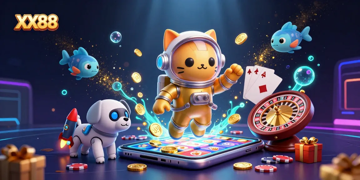 Engage with the vibrant casino universe as XX88 lights up the scene with game elements.