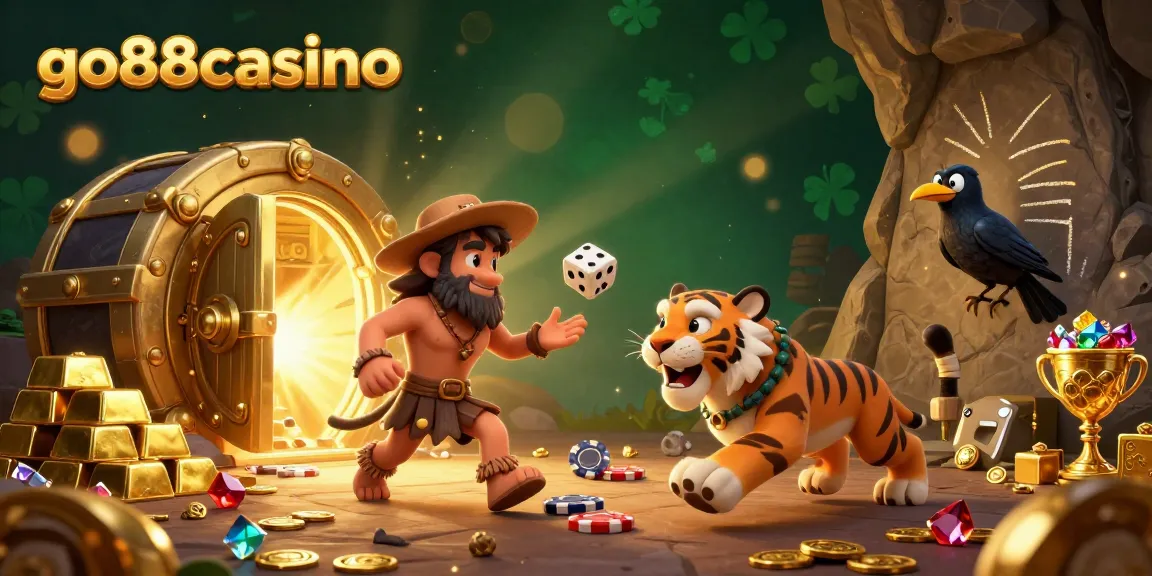 Experience the thrill of gaming at go88casino with vibrant 3D casino art featuring a prehistoric theme.