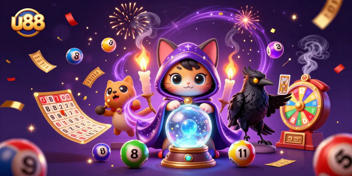 Engage with u88's casino magic through a lively scene of fortune tellers and dynamic game elements.