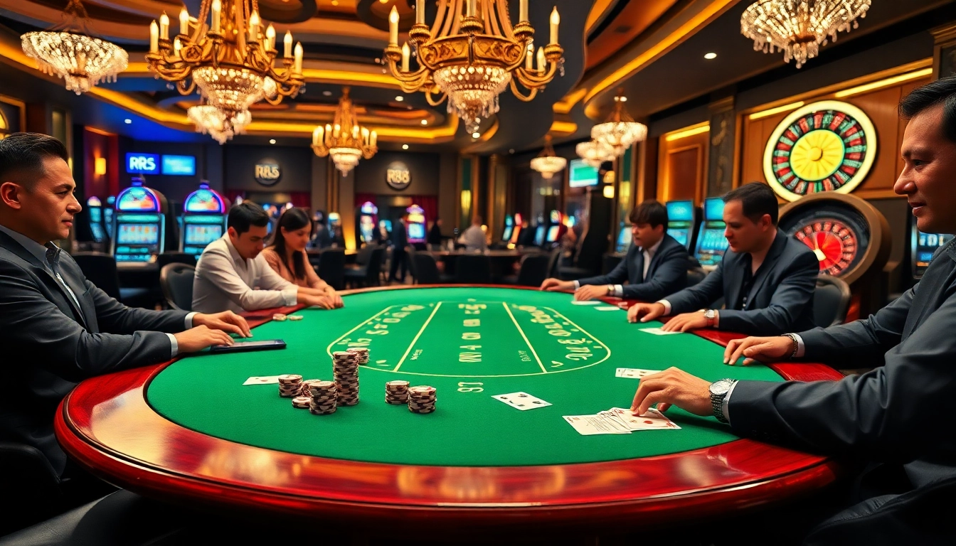 Experience thrilling poker action with RR88's luxurious casino atmosphere.