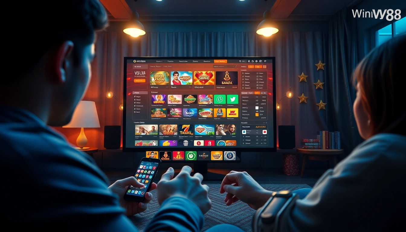 Engaging scene of a user-friendly betting interface at winvn88.live, showcasing exciting casino games.