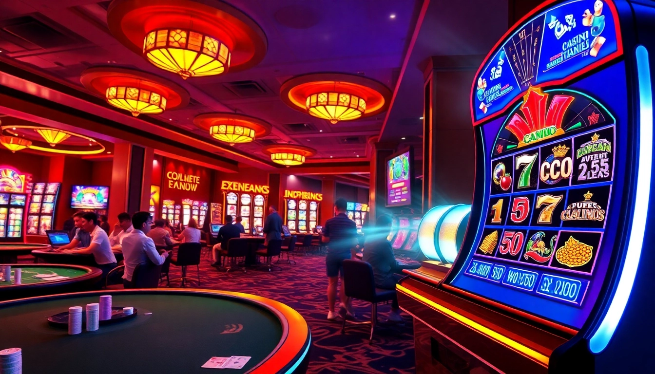 Exciting scene from https://566.beauty/ showcasing vibrant online casino gameplay with lively players, colorful machines, and immersive atmosphere.