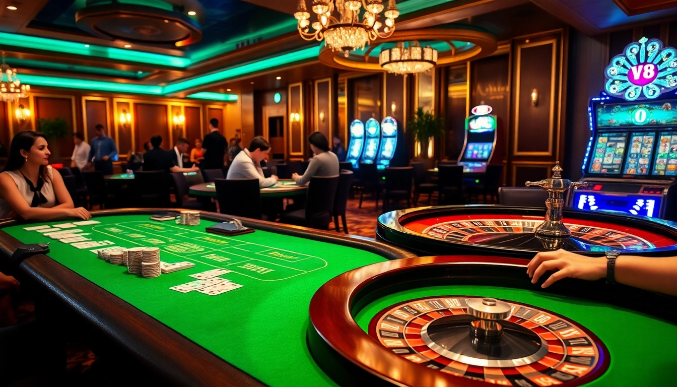 Experience thrilling gameplay at https://nk88net.com/ with exciting casino tables and vibrant poker chips.