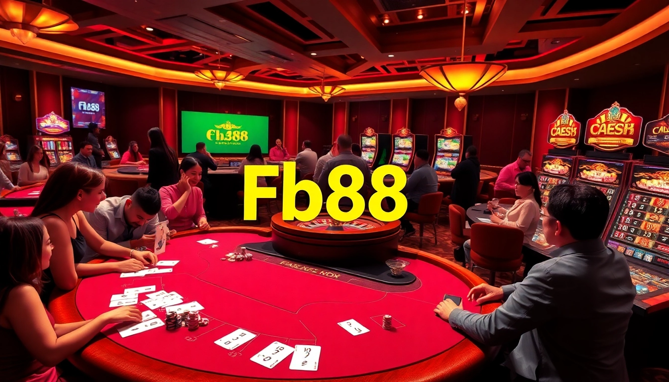 Engage in exciting gaming experiences at Fb88's luxurious casino, featuring blackjack and roulette.