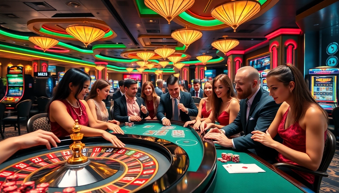 Engaged players at a roulette table enjoying tin tức ee88 updates in a luxurious casino setting