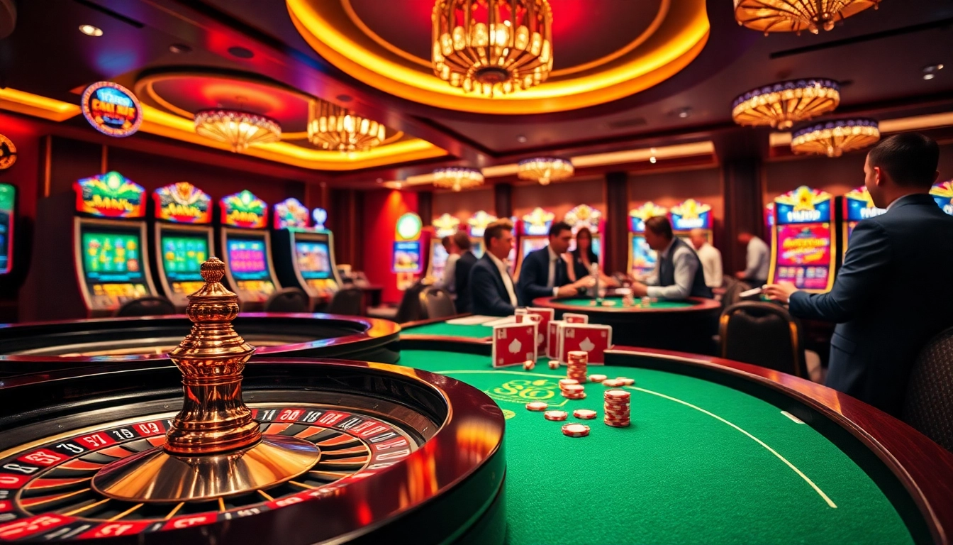Experience thrilling gameplay at uk88 with vibrant casino tables and shimmering poker chips.