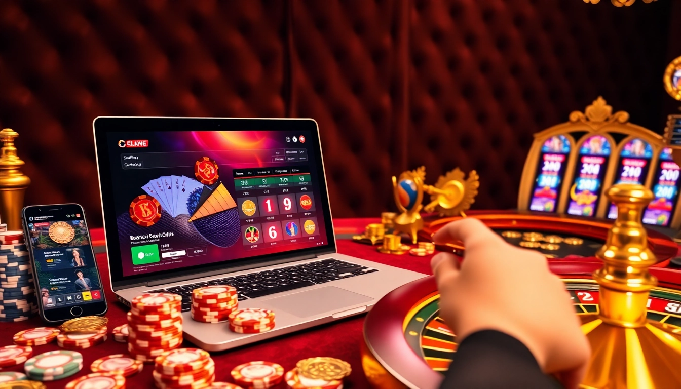 Experience the excitement of online gambling at hm88.bike with luxurious casino visuals and engaging elements.