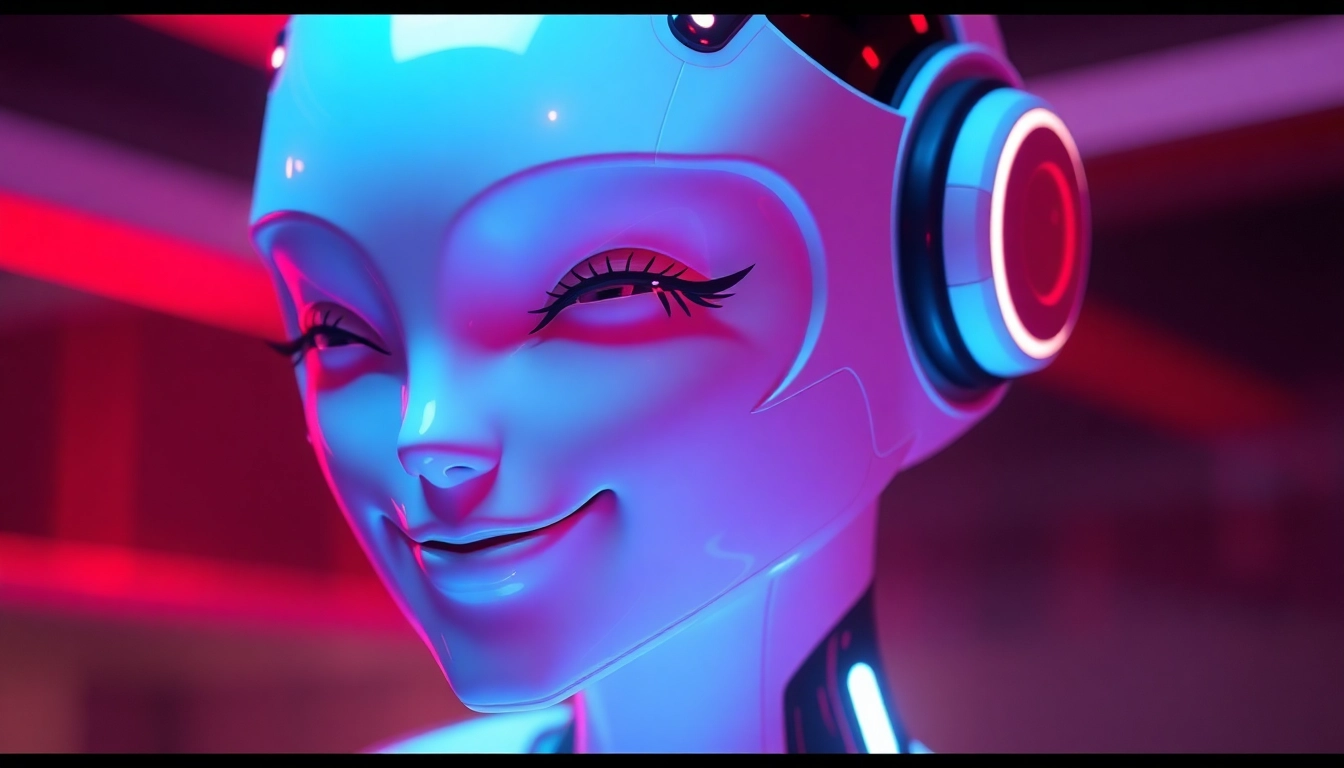 Interactive sex AI character interface demonstrating engaging features and a friendly vibe.