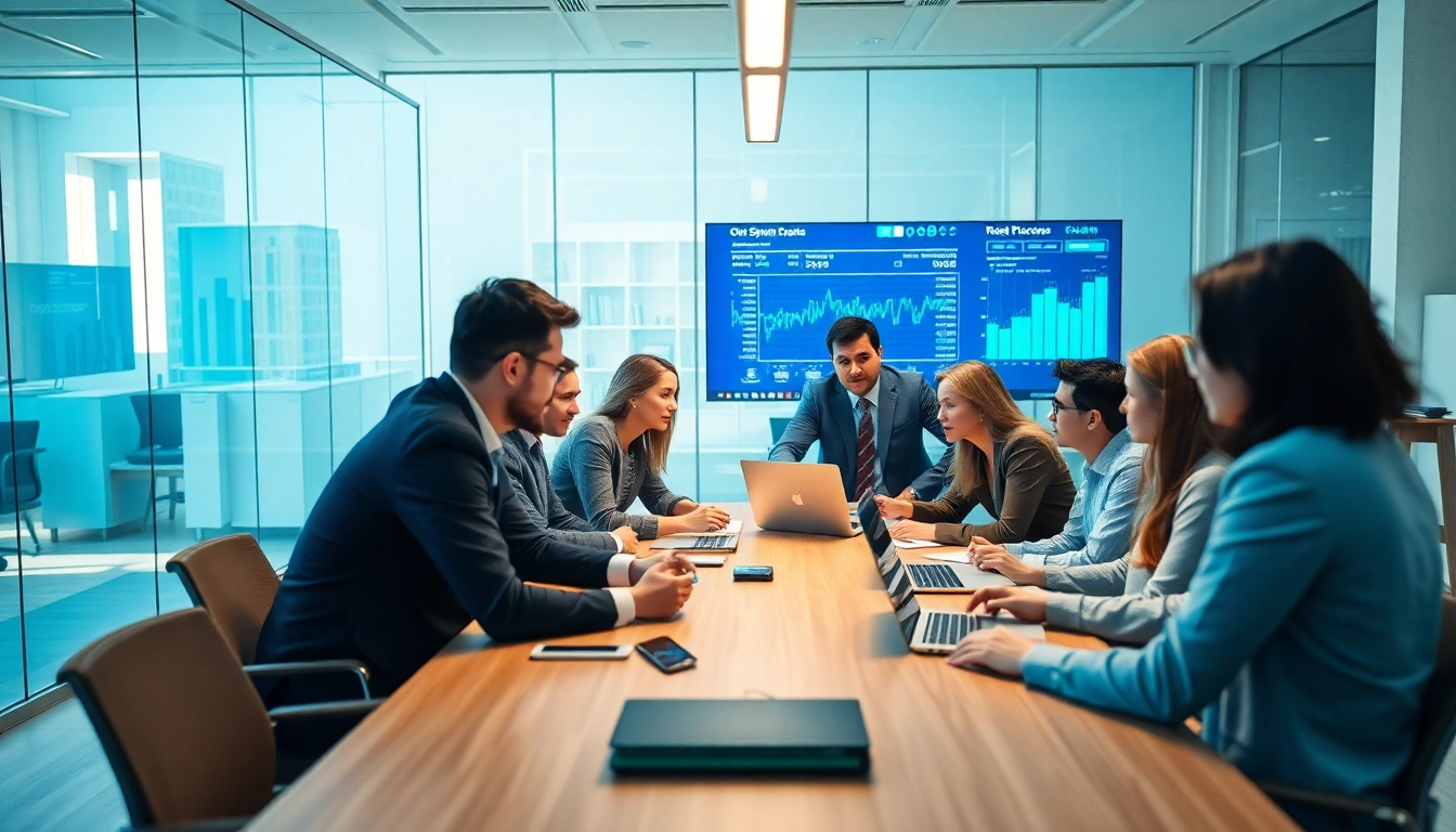 Dynamic team collaboration in a modern office setting showcasing open88.com.