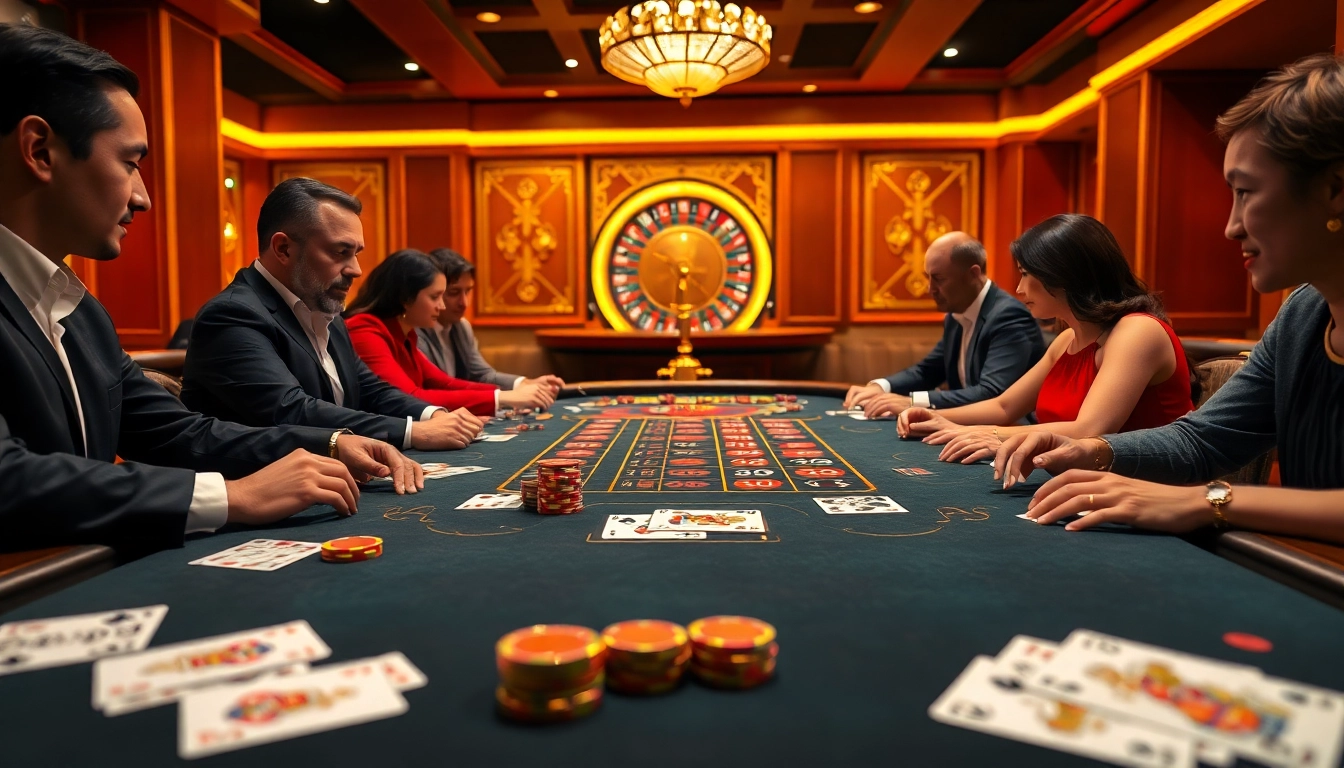 Engage with the exciting baccarat action at red88 in a luxurious casino setting.