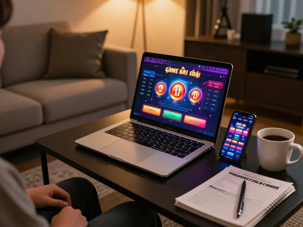 Engaged player explores Game bài đổi thưởng strategies on a modern gaming setup