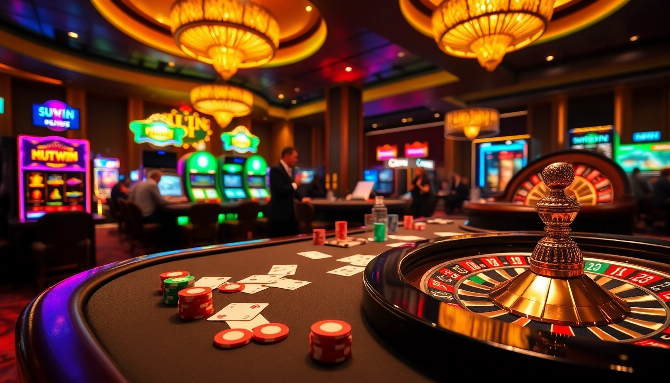 Experience the excitement of gambling at Sunwin with vibrant casino visuals and lively gaming action.