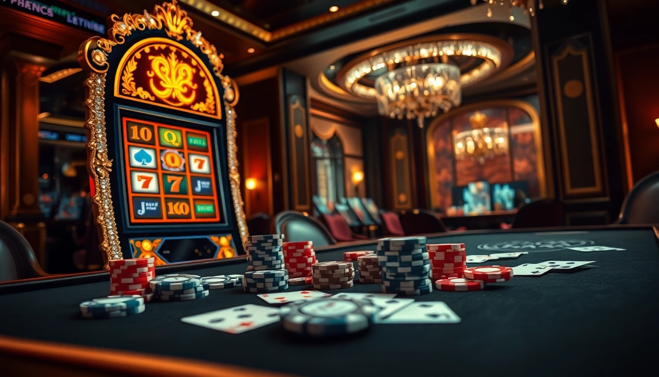 Experience thrilling gameplay with QQALFA on an elegant casino slot machine.